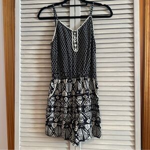 Ultra Pink Monochrome Patterned Romper